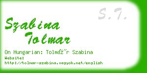 szabina tolmar business card